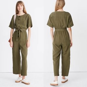 Madewell Short Sleeve Belted Jumpsuit